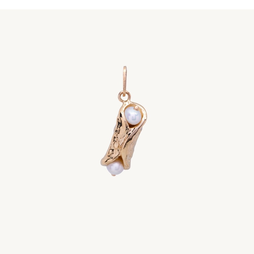 Catbird Jewelry Holy Cannoli Charm, 14K Yellow Gold Brand New